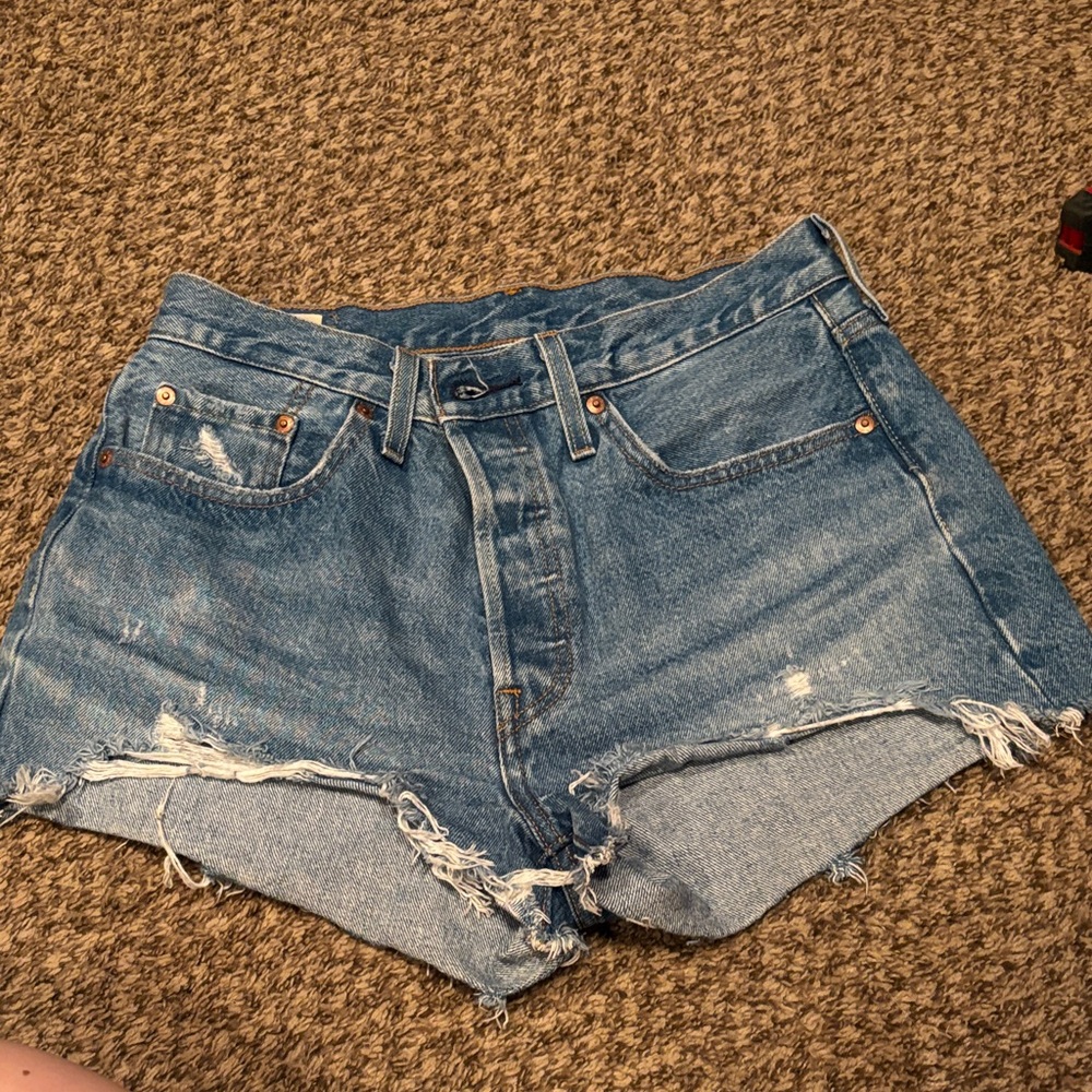 Levi's Distressed Blue Jean Shorts